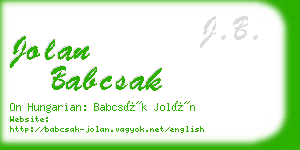 jolan babcsak business card